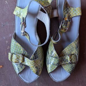 Attilio Giusti Leombruni Yellow Patterned Sandals